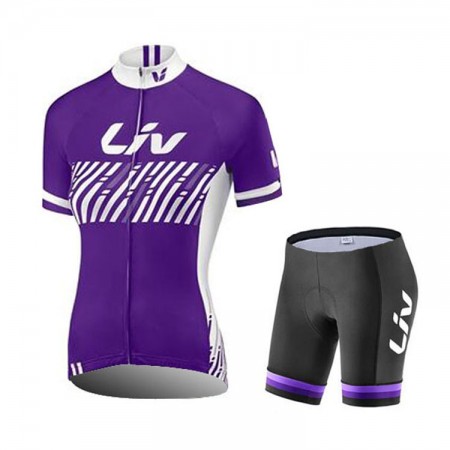 Set Wielershirt + Fietsbroek Kort 2017 CCC Liv Dames N003